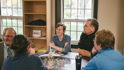 North Central College Shimer students in a class.